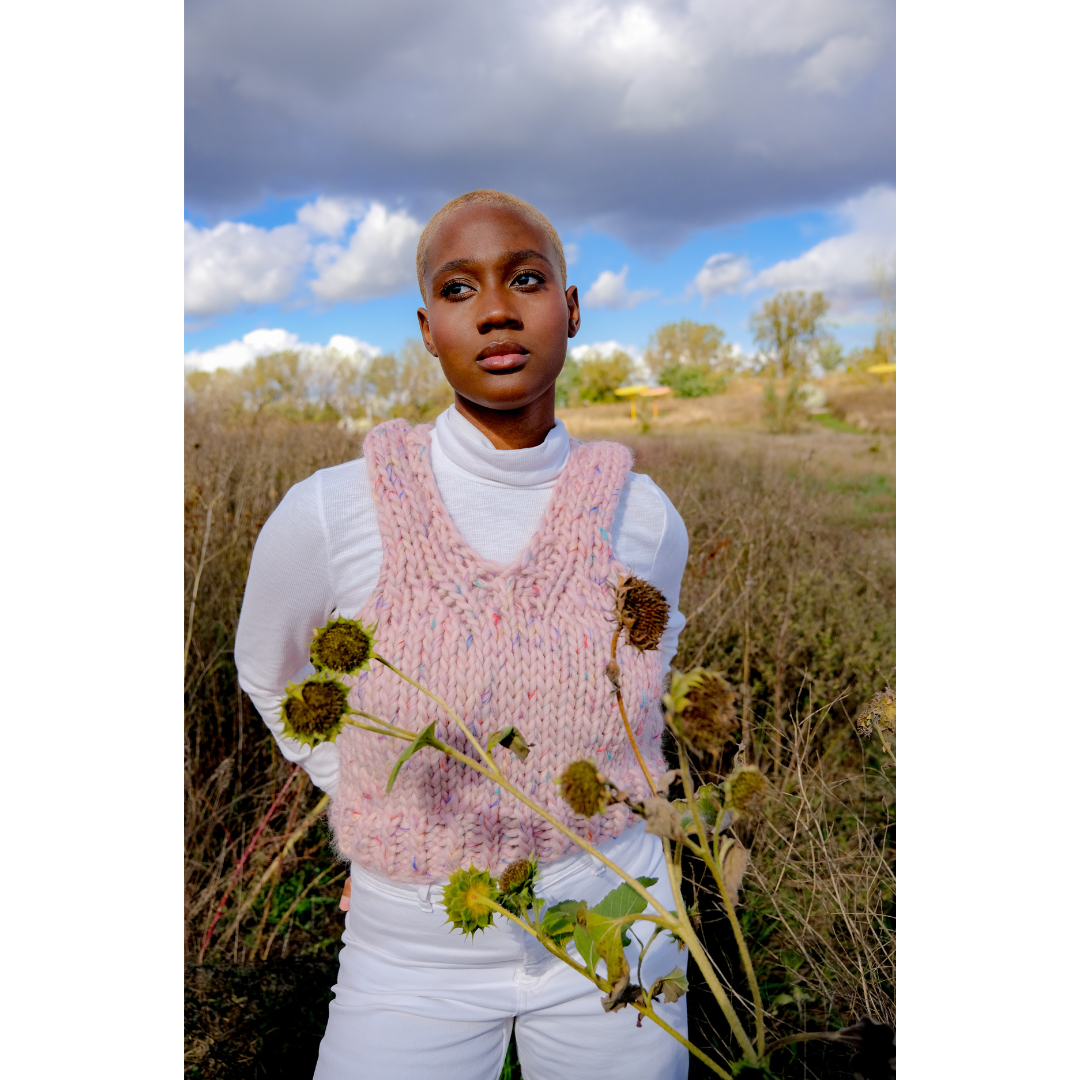 Everyday Vest in Confetti Pink.