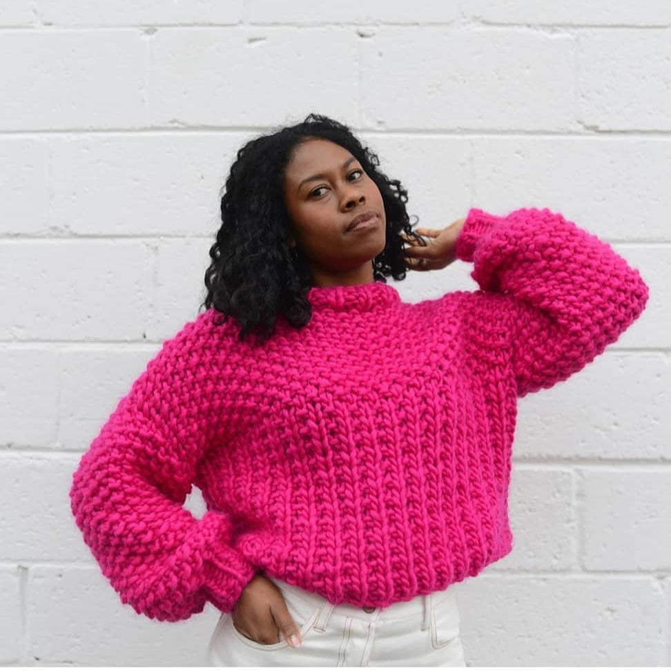 Everyday Sweater in Magenta